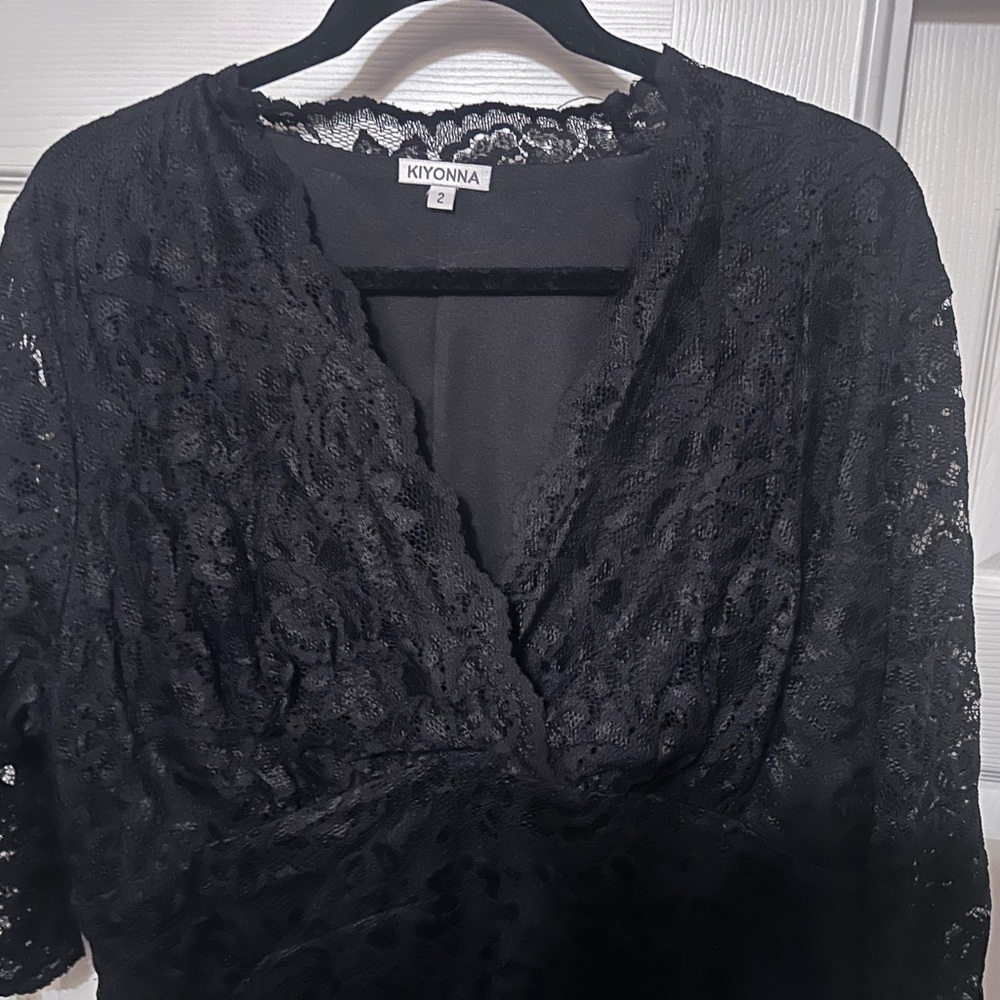 Kiyonna Black Lace body con dress